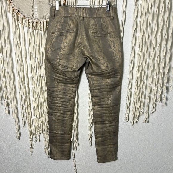 Bevy Flog Gold Tan Python Print Pull On Pant Size 24 - Picture 5 of 8